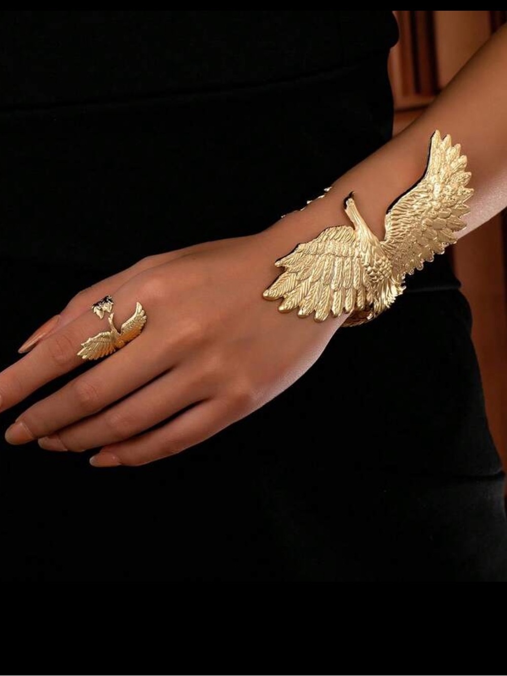 Gold Phoenix  Bracelet and Ring Set